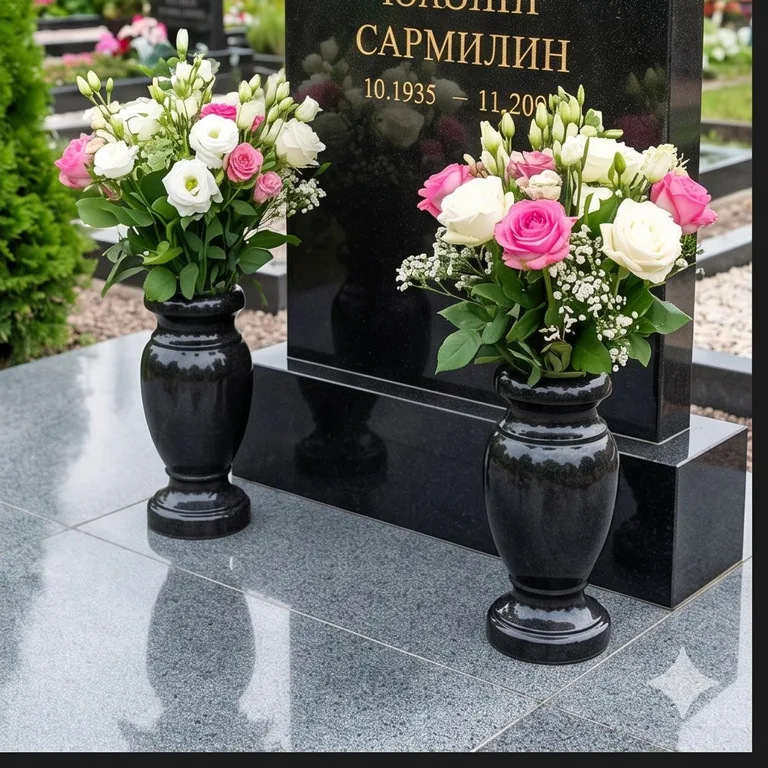 Гранитные вазы для цветов на участке в Барнауле