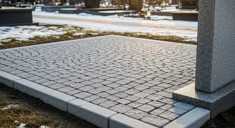 Брусчатка с гранитным цоколем по периметру, образец ПМ013 в Барнауле
