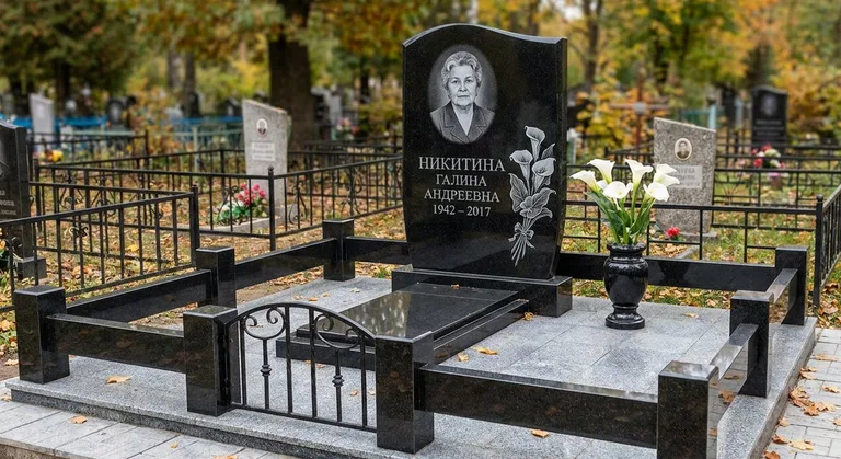 Памятник с гравировкой калл — выполненная работа «Никитина» в Барнауле