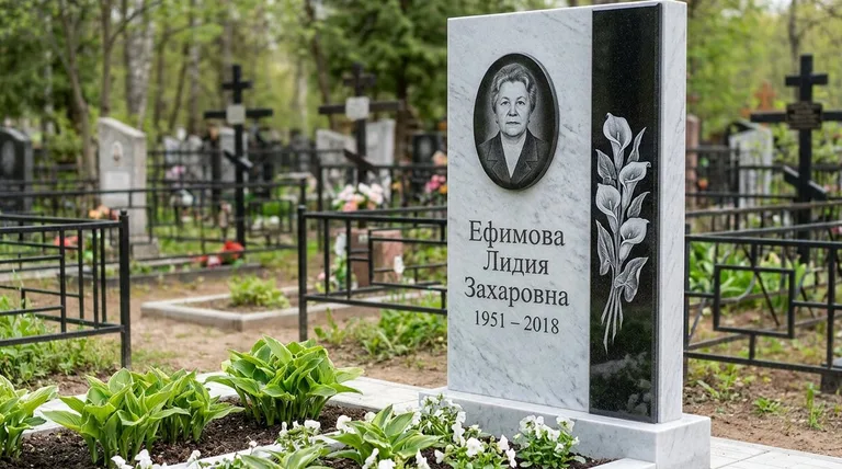 Памятник с гравировкой калл — выполненная работа «Ефимова» в Барнауле