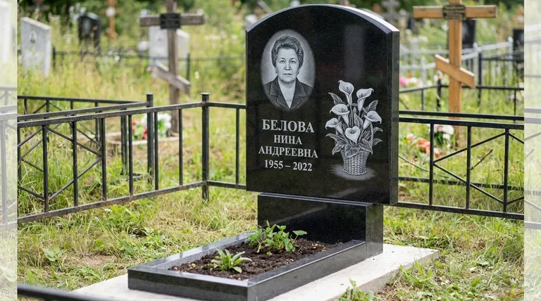 Памятник с гравировкой калл — выполненная работа «Белова» в Барнауле