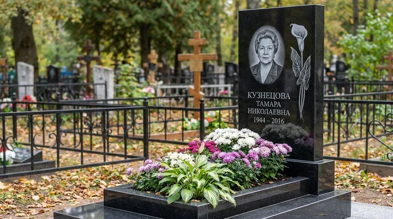 Памятник с гравировкой калл — выполненная работа «Кузнецова» в Барнауле