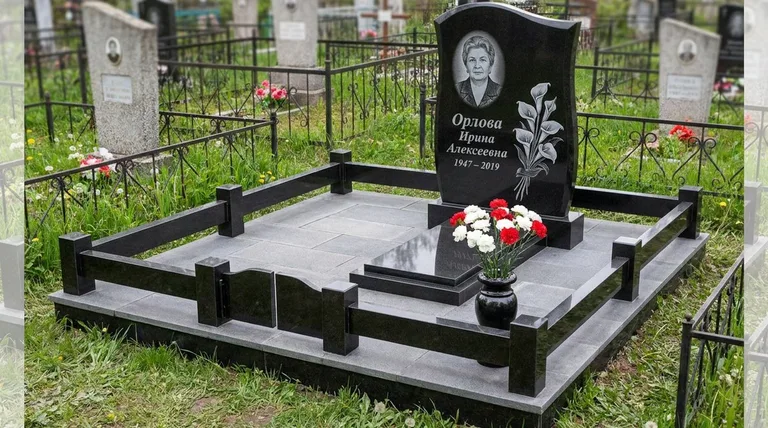 Памятник с гравировкой калл — выполненная работа «Орлова» в Барнауле