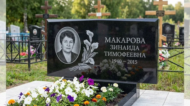 Памятник с гравировкой калл — выполненная работа «Макарова» в Барнауле