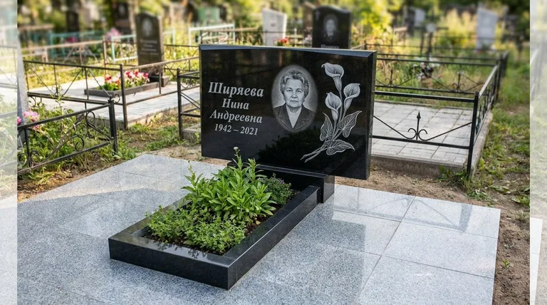 Памятник с гравировкой калл — выполненная работа «Ширяева» в Барнауле