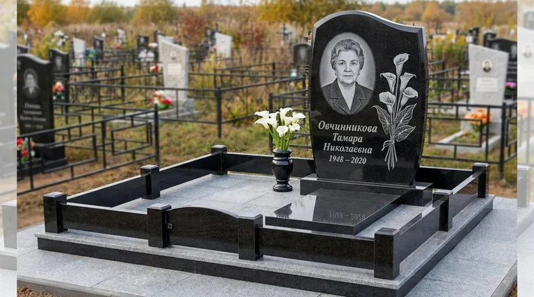 Памятник с гравировкой калл — выполненная работа «Овчинникова» в Барнауле