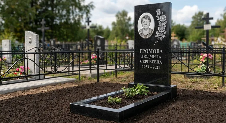 Памятник с гравировкой роз — выполненная работа «Громова» в Барнауле