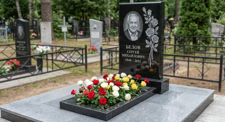 Гравировка цветов на памятник в Барнауле — розы на граните
