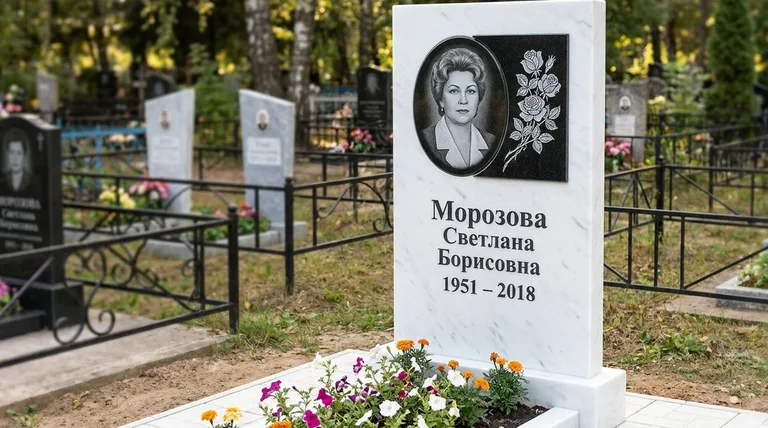 Памятник с гравировкой роз — выполненная работа «Морозова» в Барнауле