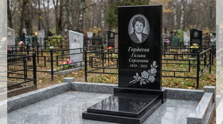 Памятник с гравировкой роз — выполненная работа «Гордеева» в Барнауле