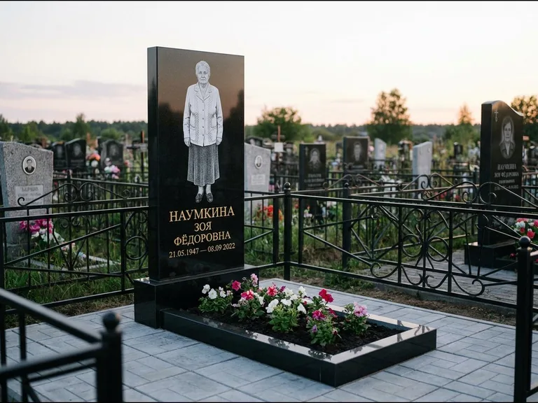 Гравировка портрета на чёрном граните — выполненная работа 18 в Барнауле