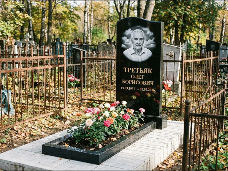 Гравировка портрета на чёрном граните — выполненная работа 23 в Барнауле