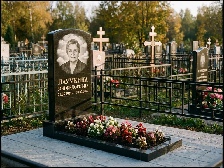 Гравировка портрета на чёрном граните — выполненная работа 30 в Барнауле