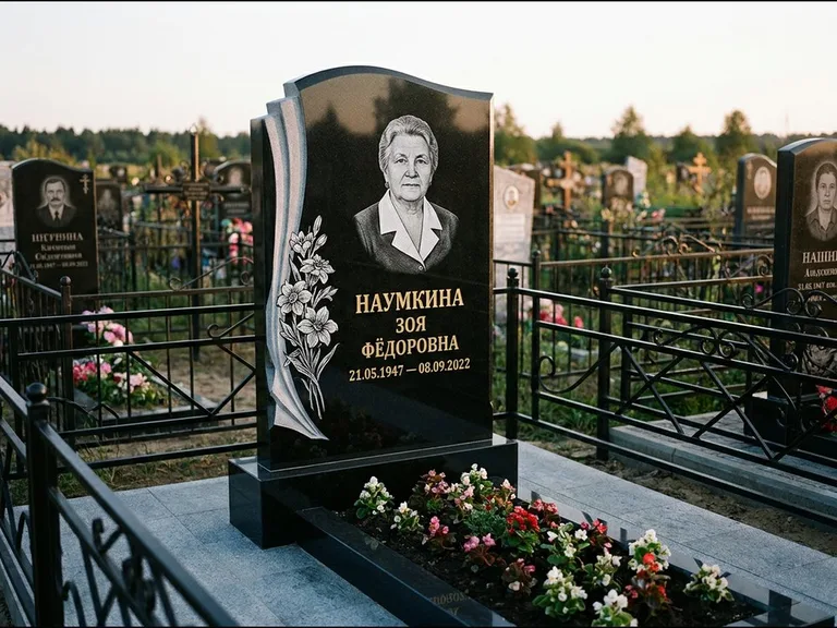 Гравировка портрета на чёрном граните — выполненная работа 6 в Барнауле