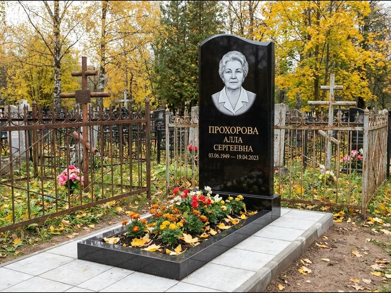 Гравировка портрета на чёрном граните — выполненная работа 8 в Барнауле