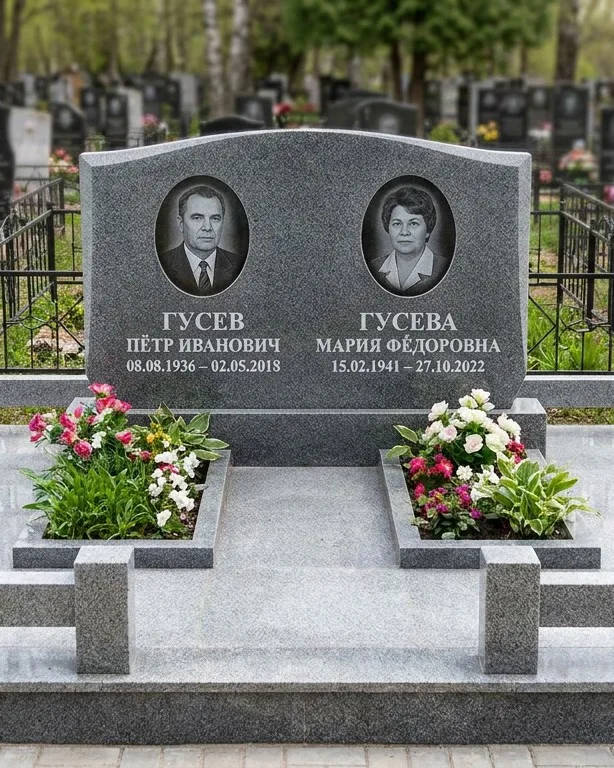 Памятник под ключ из белого мрамора в Барнауле
