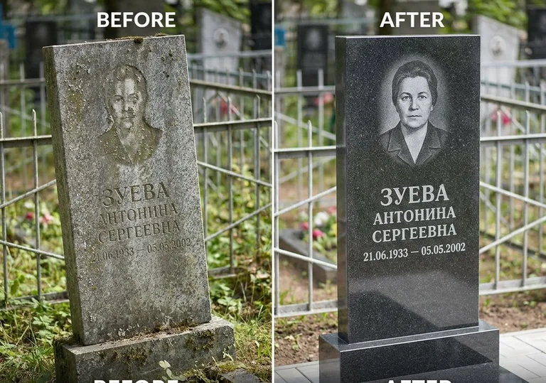 Восстановление сколов кромки гранита: до и после в Барнауле