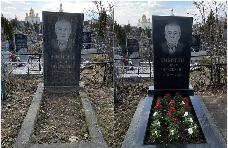 Диптих №3: покраска оградки и прополка цветника с тюльпанами — до и после в Барнауле