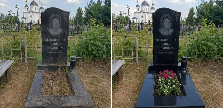 Мойка фигурного памятника до и после в Барнауле