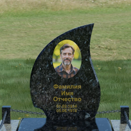 Гранитный памятник для одного в Ставрополе, гранит Блю Перл