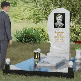 Вертикальный Гранитный памятник для одного - П080