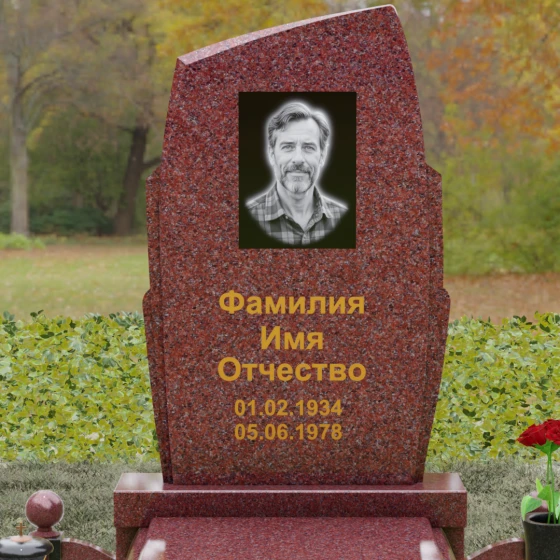 Комбинированный вертикальный светский памятник во Владивостоке, гранит Лезниковский