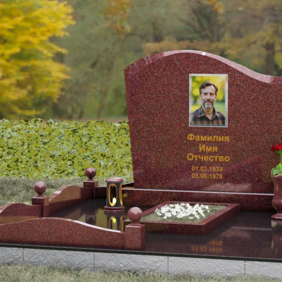 Надгробие из Гранита с волной и полировкой, гранит Лезниковский, вид 4, в Якутске