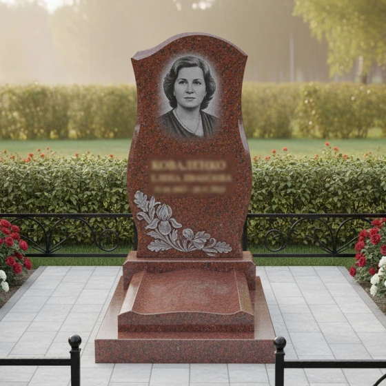 Вертикальный гранитный или мраморный памятник во Владивостоке, гранит Дымовский