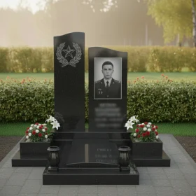 Вертикальный Гранитный светский памятник для мемориального комплекса - ПН305