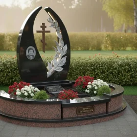 Элитный гранитный памятник с крестом - ПН374