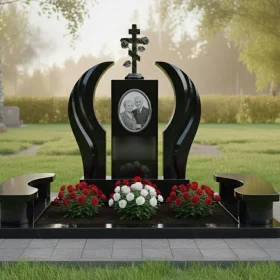 Элитный гранитный памятник для двоих - ПН382