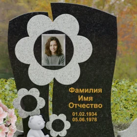 Комбинированный вертикальный памятник на одного - П241
