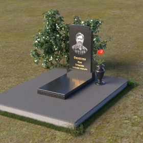 Светский вертикальный памятник из гранита габбро-диабаз - ПВ074
