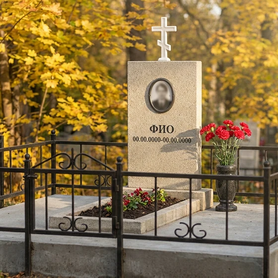 Полимерный памятник с крестом