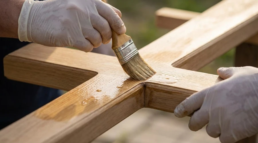 process-pokraski-derevyannogo-kresta