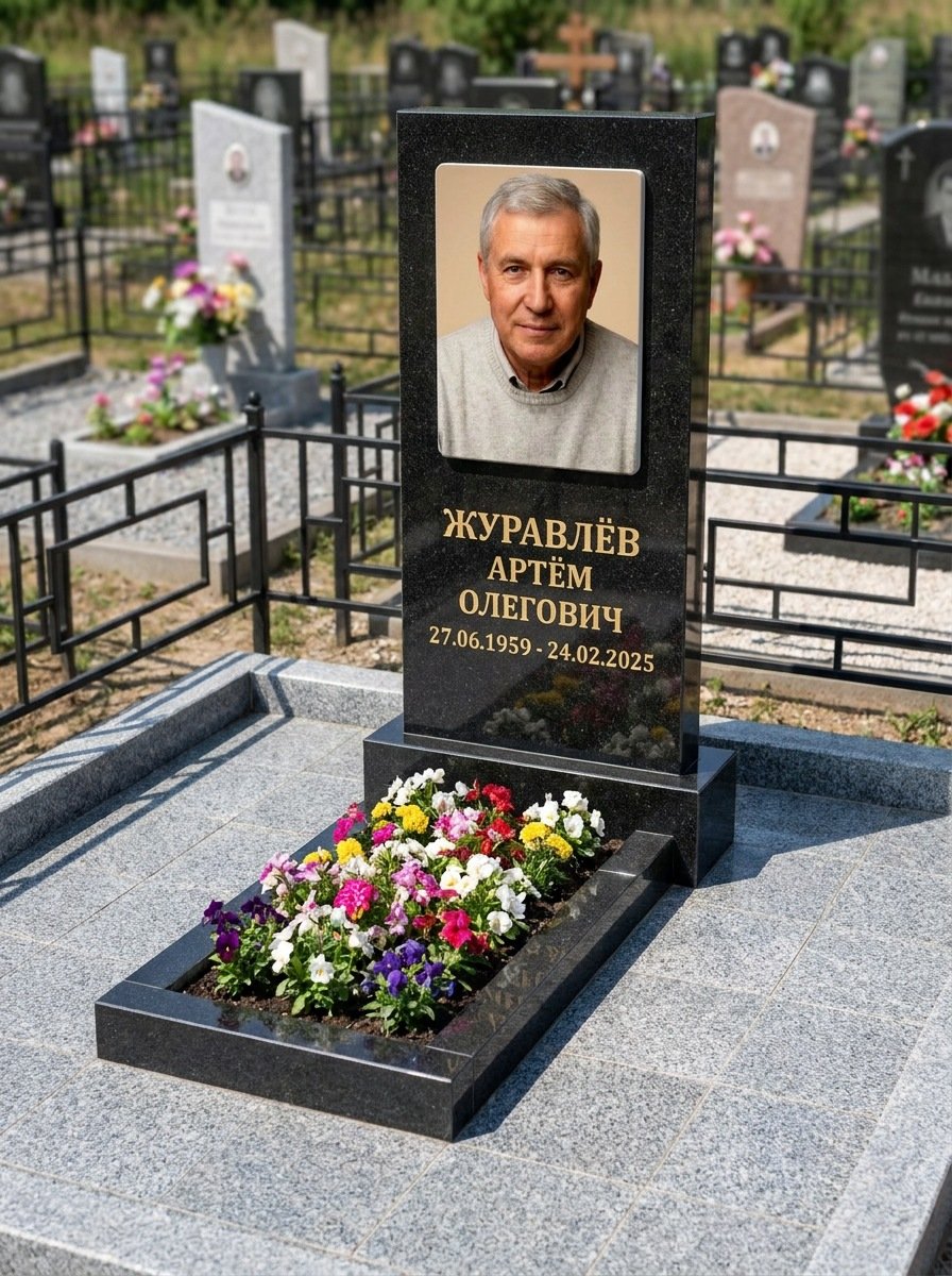 Портрет на памятнике в Барнауле — Выцветшее фото восстановили — керамогранит 180×240 мм