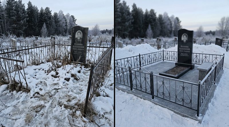 Благоустройство могилы в Барнауле — пример 1