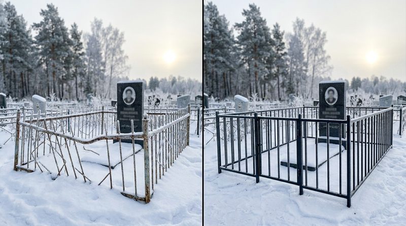 Установка ограды в Барнауле — пример 1