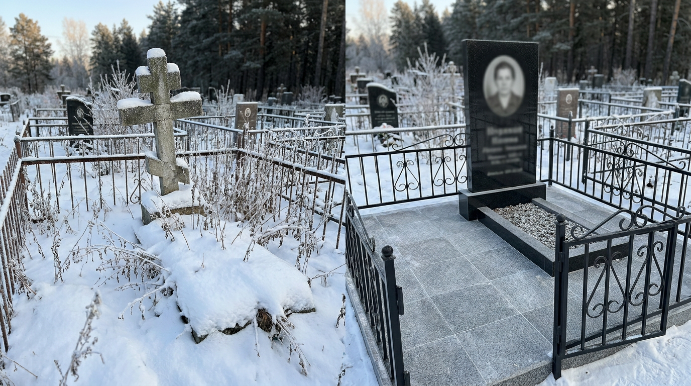 Установка памятника в Барнауле — пример 1